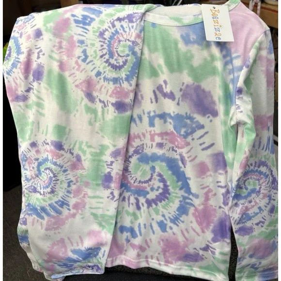 Beezizac Tie Dye Pajama 2-piece Set Kids Size 10 - Picture 6 of 7